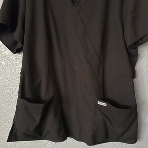 Grey's Anatomy Charcoal V-Neck Scrub Top